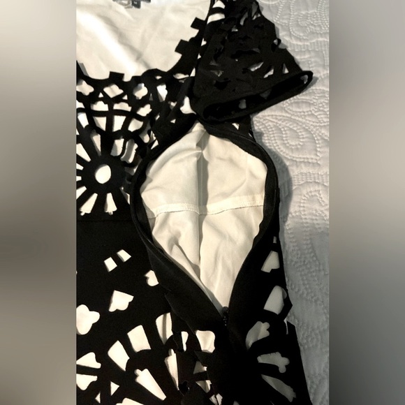 Gracia Black Fit and Flare Mini Dress Scoop Neck Cocktail - Picture 7 of 8